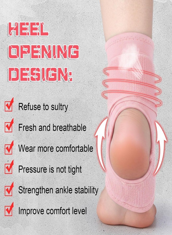 Honoson 2 Pcs Ankle Brace Kid Ankle Support Youth Neoprene Lace up Compression Sleeve Foot Brace Stabilizer with Adjustable Strap for Sport Sprained Plantar Fasciitis Achilles Tendonitis(Pink,S) - Image 3