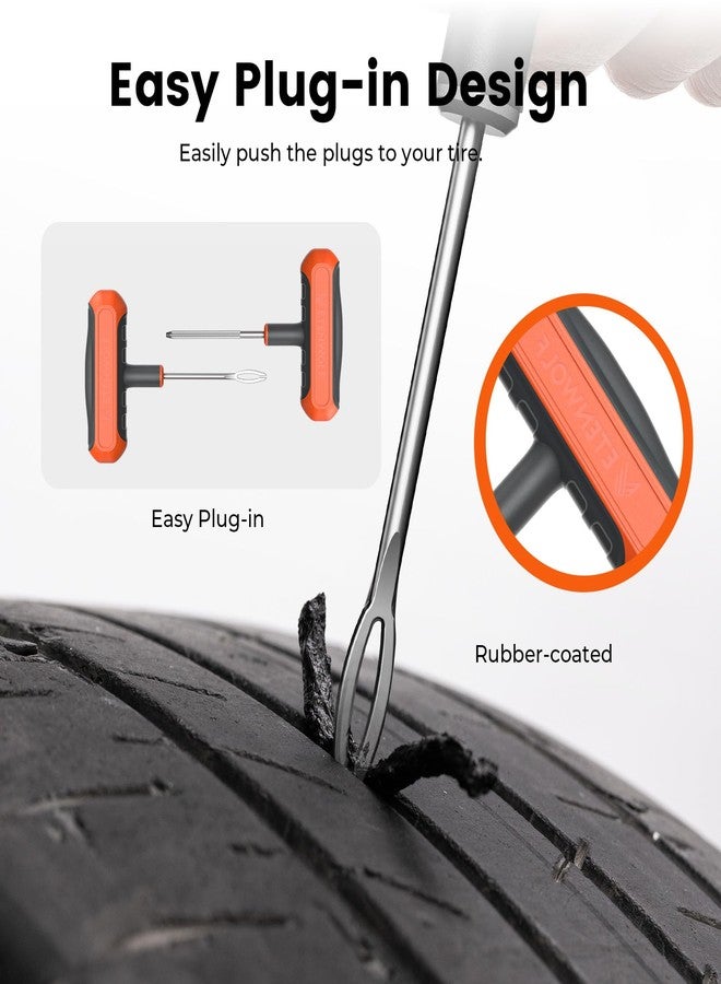 ETENWOLF Flat Tire Repair Kit with Plugs 16 Pcs, Heavy Duty Tire Plug Kit for Car, Motorcycle, ATV, Jeep, Truck, Tractor - Vivid Orange - Image 3