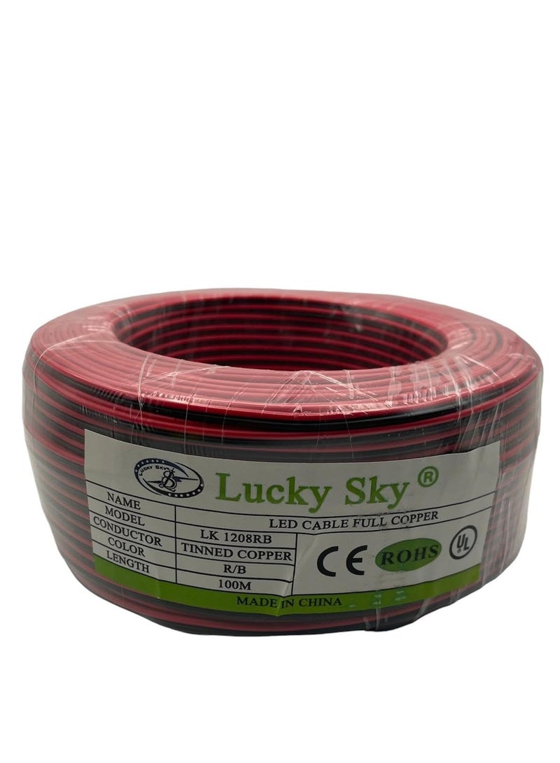 Lucky Sky LED Cable 100Meter Extension Cable Wire Cord 22AWG Wire Cord Red Black 2 Wire Stranded Tinned Copper for Led Strips Single Color 3528 5050, Boat Light, 12V LEDs Bulbs Lamps, Car Lighting. - Image 2