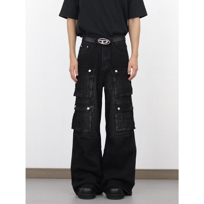 Unisex Classic Denim Jeans Loose Fit Daily Outdoor Wear - Image 1