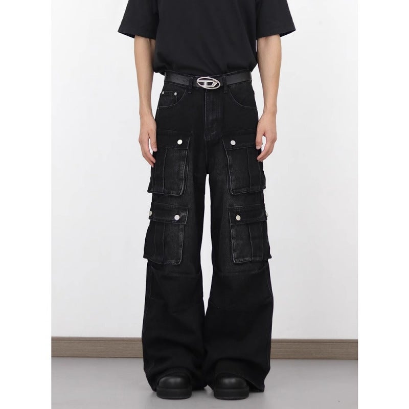 Unisex Classic Denim Jeans Loose Fit Daily Outdoor Wear - Image 3