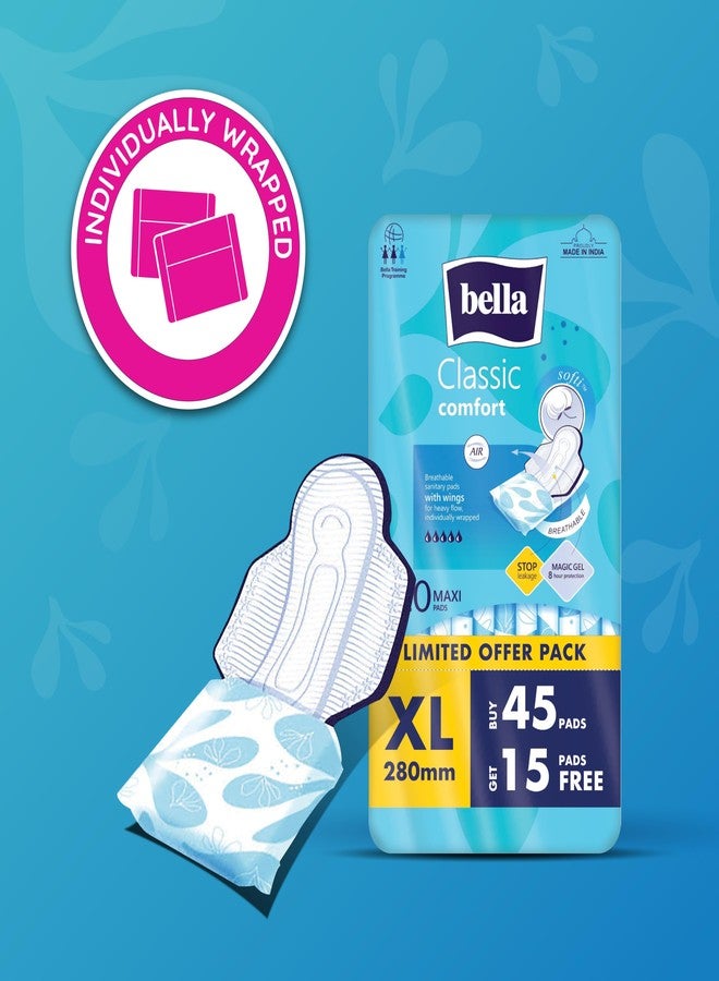 Bella Classic Comfort Maxi Softi Sanitary Pads, 45 Pads + 15 Pads Free - Image 4
