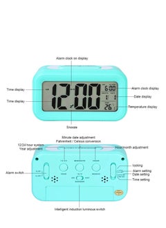 ARCOON ARCOON LED Digital Alarm Clock Backlight Snooze Mute Calendar Desktop Electronic Bcaklight Table Clocks Desktop Clock (Blue)  - Image 2