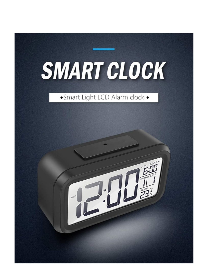 ARCOON - ARCOON LED Digital Alarm Clock Backlight Snooze Mute Calendar Desktop Electronic Bcaklight Table Clocks Desktop Clock (Blue) - Image 1