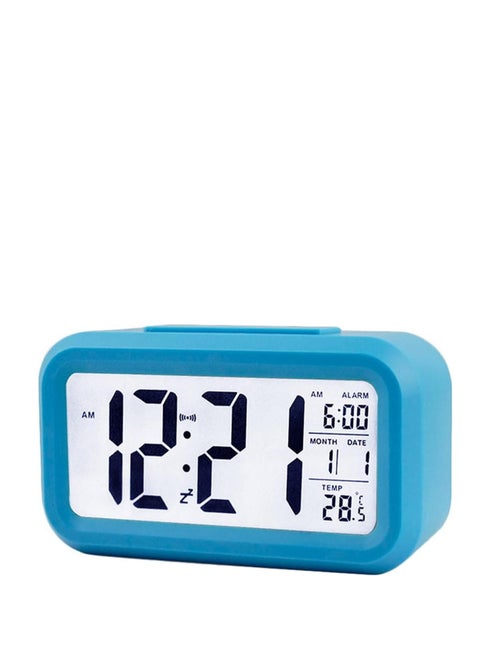 ARCOON LED Digital Alarm Clock Backlight Snooze Mute Calendar Desktop Electronic Bcaklight Table Clocks Desktop Clock (Blue)