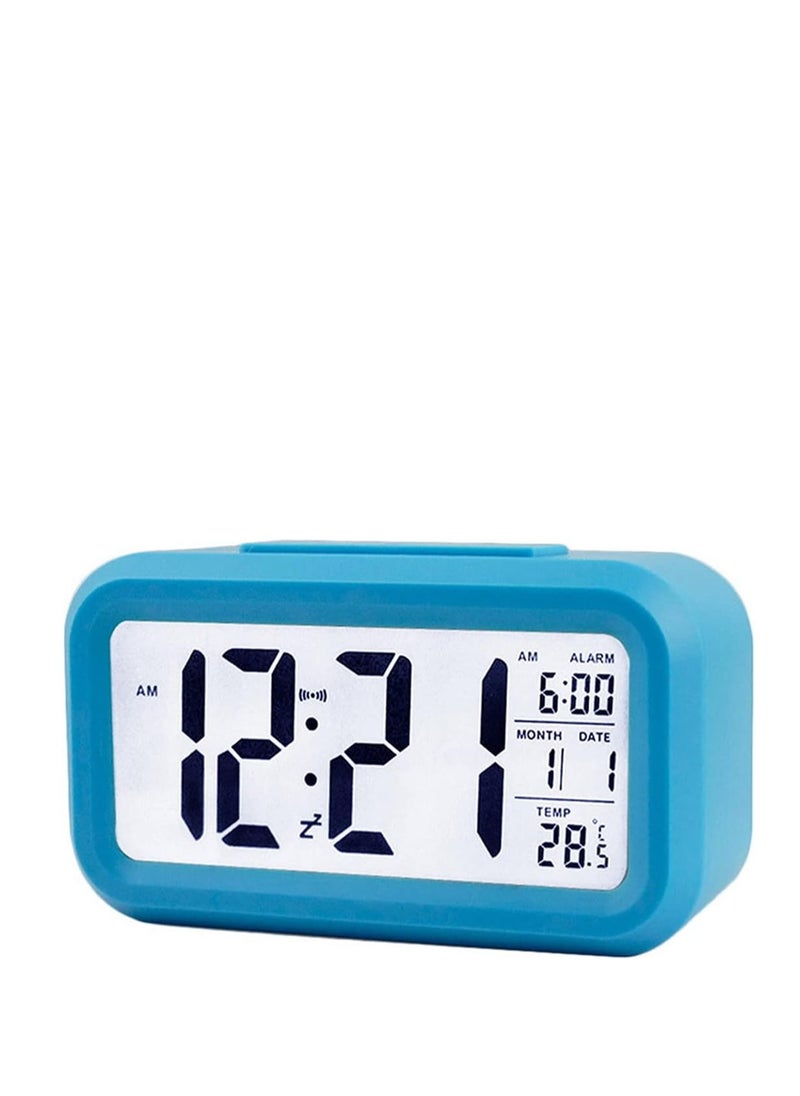 ARCOON - ARCOON LED Digital Alarm Clock Backlight Snooze Mute Calendar Desktop Electronic Bcaklight Table Clocks Desktop Clock (Blue) - Image 1