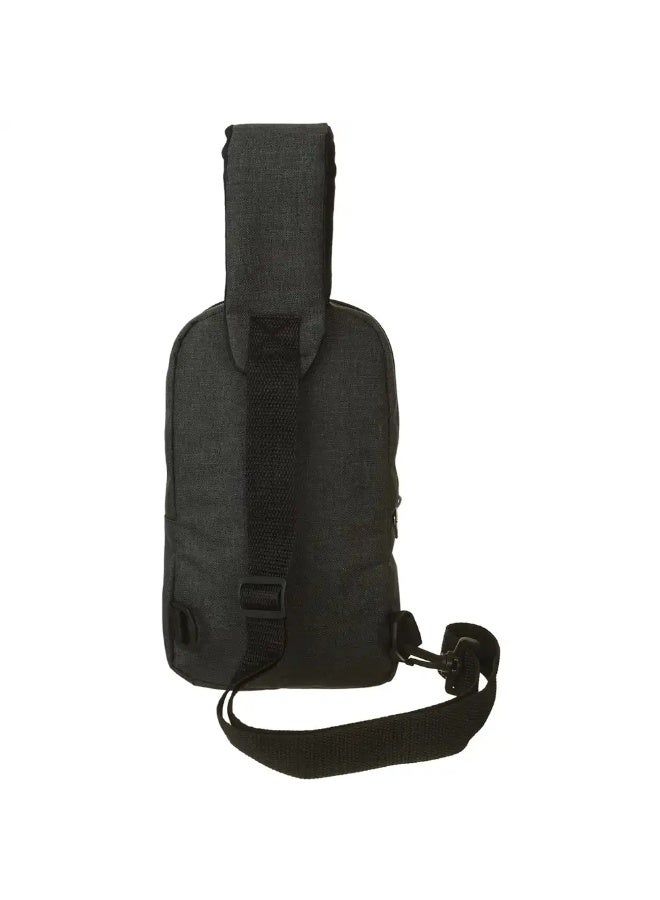 شنطة كروس قماش ستار للرجال، 11 بوصة، 3 سوستة - رمادي داكن - Image 2