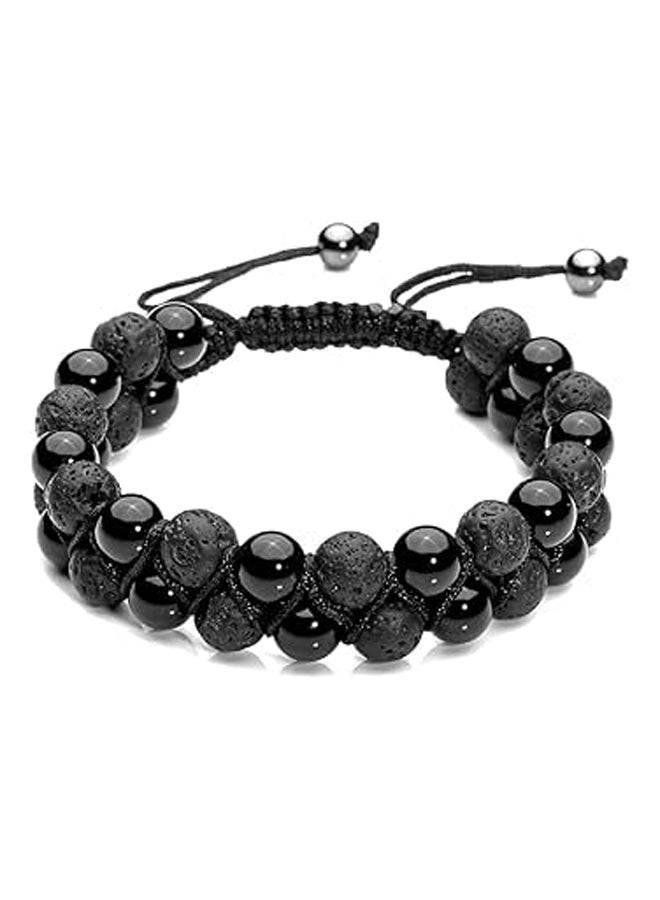 Top Plaza Men Women 8mm Lava Rock Stone Aromatherapy Essential Oil Diffuser Bracelet Braided Rope Natural Stone Yoga Beads Bracelets, 8 inch  - Image 1