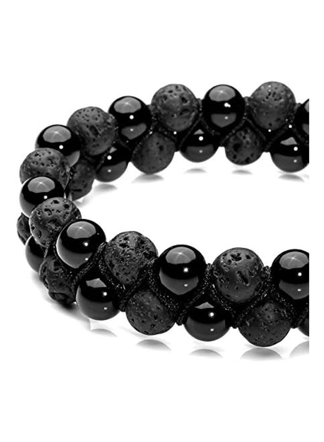Top Plaza Men Women 8mm Lava Rock Stone Aromatherapy Essential Oil Diffuser Bracelet Braided Rope Natural Stone Yoga Beads Bracelets, 8 inch  - Image 4