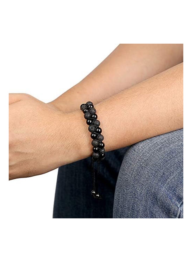 Top Plaza Men Women 8mm Lava Rock Stone Aromatherapy Essential Oil Diffuser Bracelet Braided Rope Natural Stone Yoga Beads Bracelets, 8 inch  - Image 3