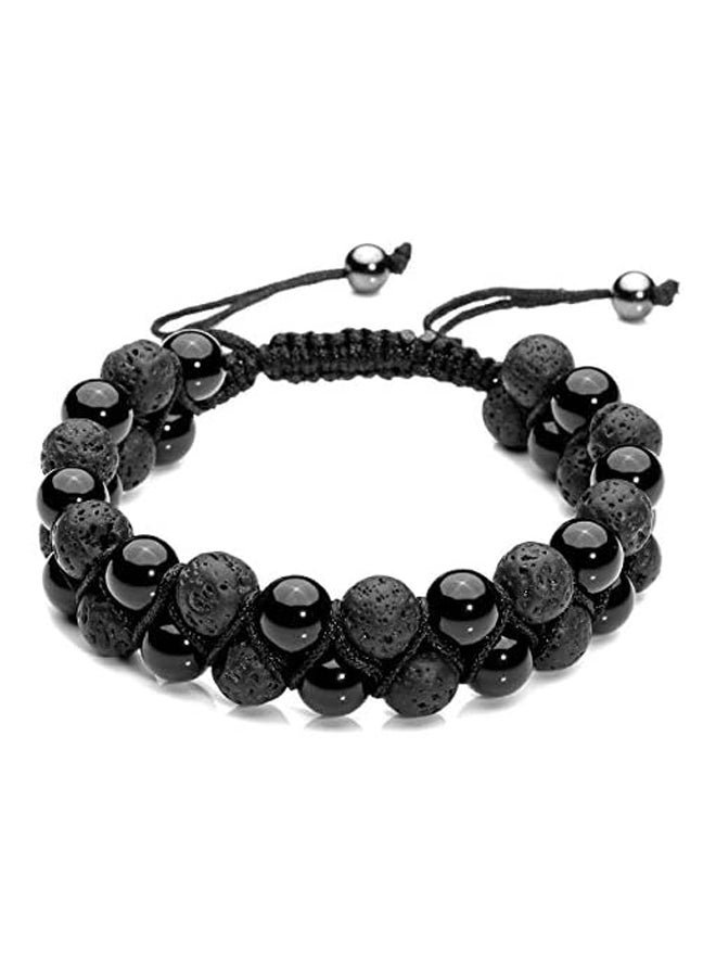 Top Plaza Men Women 8mm Lava Rock Stone Aromatherapy Essential Oil Diffuser Bracelet Braided Rope Natural Stone Yoga Beads Bracelets, 8 inch  - Image 2
