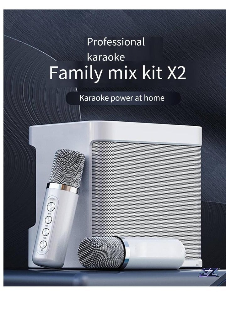ELTRAZONE Karaoke Machine with 2 Wireless Microphones – Portable Bluetooth PA Speaker with Echo & Vocal Cut – Supports TF, AUX-in, USB Flash Disk – Perfect for Indoor & Outdoor Parties, Family Karaoke Singing  - Image 1