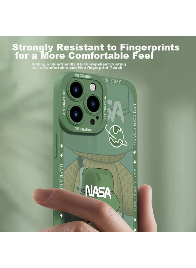 Neyaa Nai Xiao Ya Iphone 14 Pro Case, Iphone 14 Pro Protective Cover, Full Lens Protection, Silicone Shockproof, Ultra-thin, Creative Cartoon Simple Soft Case For Men And Women, Cangling Green - Image 3