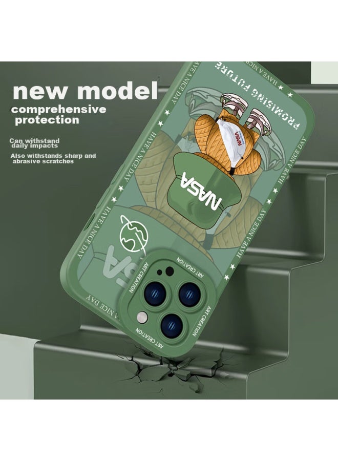 Neyaa Nai Xiao Ya Iphone 14 Pro Case, Iphone 14 Pro Protective Cover, Full Lens Protection, Silicone Shockproof, Ultra-thin, Creative Cartoon Simple Soft Case For Men And Women, Cangling Green - Image 2
