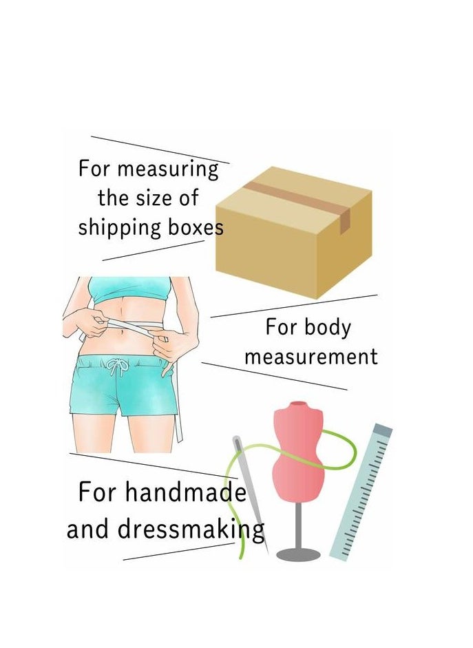 Fasola - oft Tape Measure for Body Retractable Ruler Sewing Tailor Double Scale 60 Inch 150 cm Pocket Tape Small Body Tape(Green) - Image 1