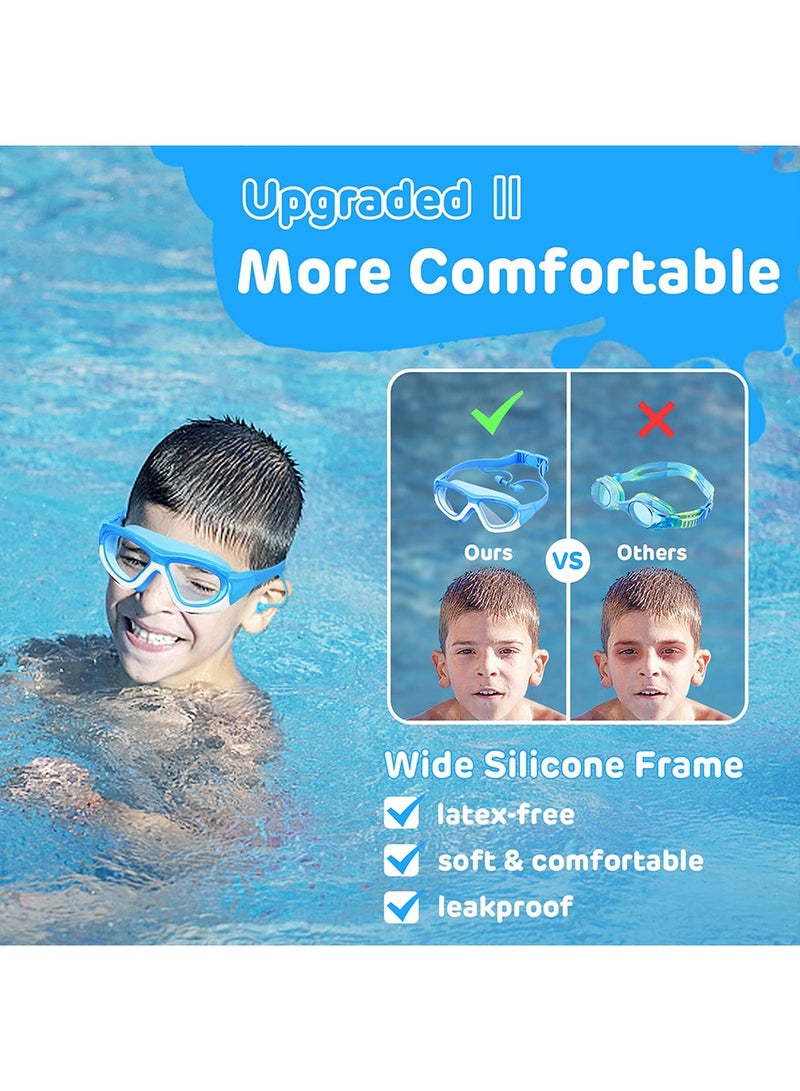 LEFAFA Kids Swimming Goggles, Anti-Fog No Leak Proof Waterproof Kids Swim Goggles with Soft Silicone, UV Protection Clear Vision Swimming Goggles Suitable for Kids 3-14 Boys and Girls - Image 4