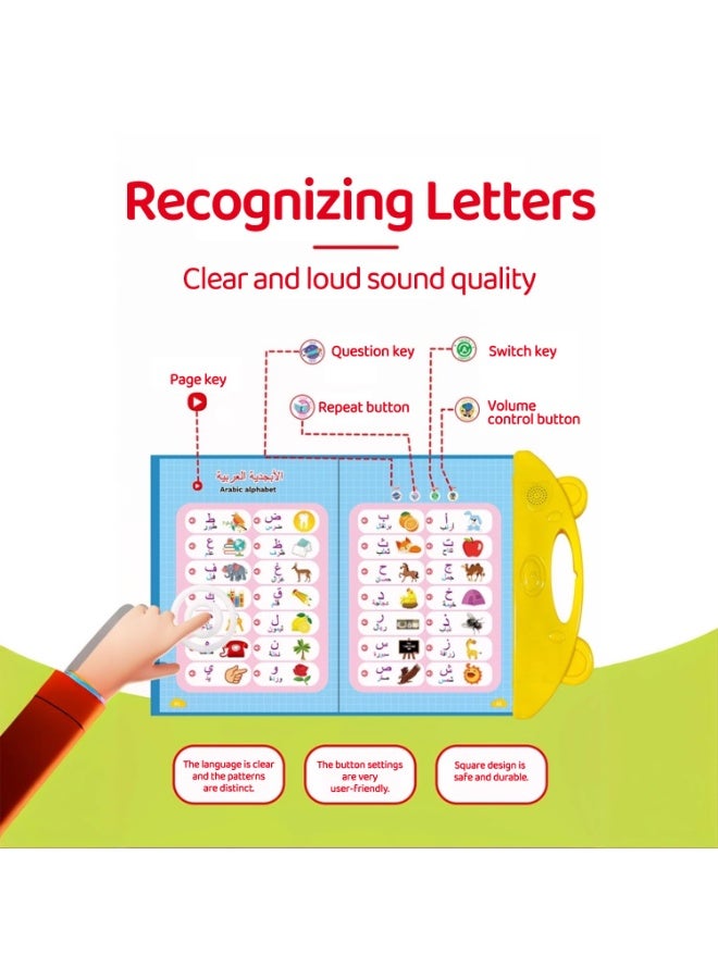 اكسيسن كتاب إلكتروني ثنائي اللغة عربي إنجليزي للأطفال، كتاب تعليمي إلكتروني يعمل باللمس والقراءة مع صوت، لعبة تعليمية مبكرة للأطفال الصغار من سن 1 إلى 6 سنوات، تتضمن حروفًا وألوانًا وأشكالًا وثقافة - Image 4
