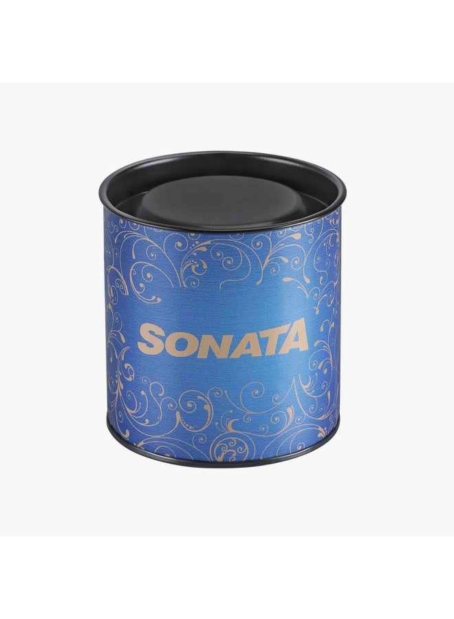 Sonata Men's Blue Dial Watch with Brown Leather Strap - Image 5