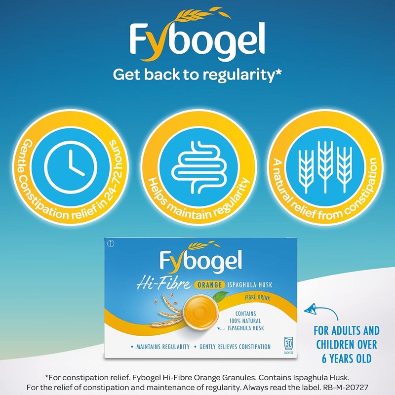 Fybogel Hi Fibre Sachets Orange Flavour 30 - Image 2
