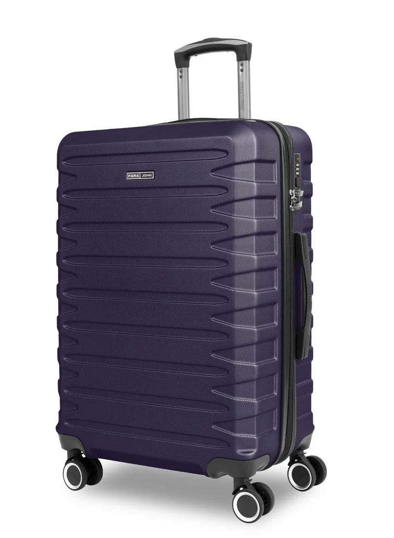 PARAJOHN AeroShield Lightweight ABS Hard Side 8 Wheels Spinner Luggage checked in Trolley Bag with Lock 24 Inch - Navy Blue
