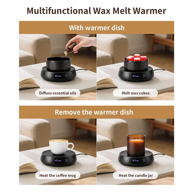 Lyty Wax Melt Warmer 3-in-1 Candle Warmer with Timer, Electric Scented Wax Melter Fragrance Wax Cube Burner for Home Bedroom Office, 8H Auto Shut Off 3 Temperature Setting (Black) - Image 5