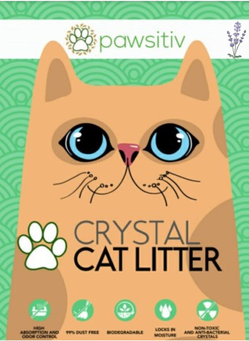 Pawsitiv - Pawsitiv Premium Silica Crystal Gel Litter for Cat and Kitten, Non-toxic, 99% Dust Free, Lavender scented, 8L - Image 1
