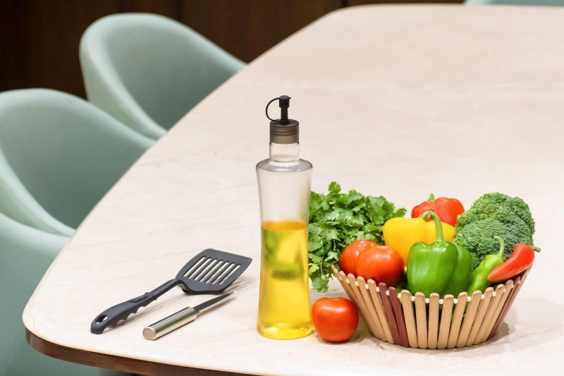 KBS Oil Dispenser 1 Litre Cooking Oil Bottle Container For Oil and Vinegar Pouring & Storage Kitchen Accessories Items Tools Gadget Plastic Transparent BPA Free (PACK-OF-1-1000ML) - Image 2