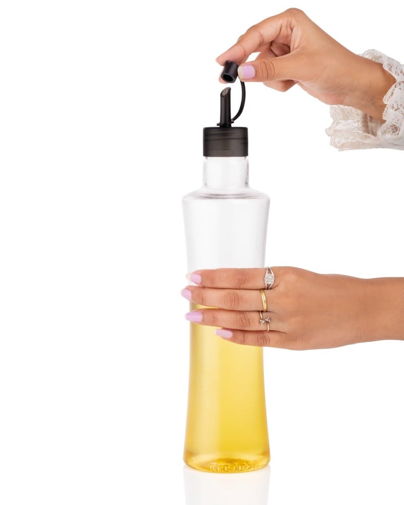 KBS Oil Dispenser 1 Litre Cooking Oil Bottle Container For Oil and Vinegar Pouring & Storage Kitchen Accessories Items Tools Gadget Plastic Transparent BPA Free (PACK-OF-1-1000ML) - Image 3