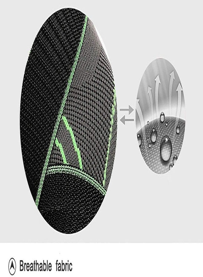 CHITDAX Adjustable Knee Compression Sleeve with Dual Cross Straps for Sports and Recovery - Grey and Green (Knee & Leg Braces(2)) - Image 5