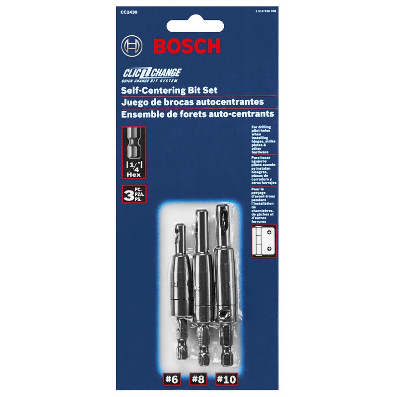 Bosch CC2430 Clic-Change 1/4 in. Self-Centering Drill Bit Assortment (3-Piece) - Image 4