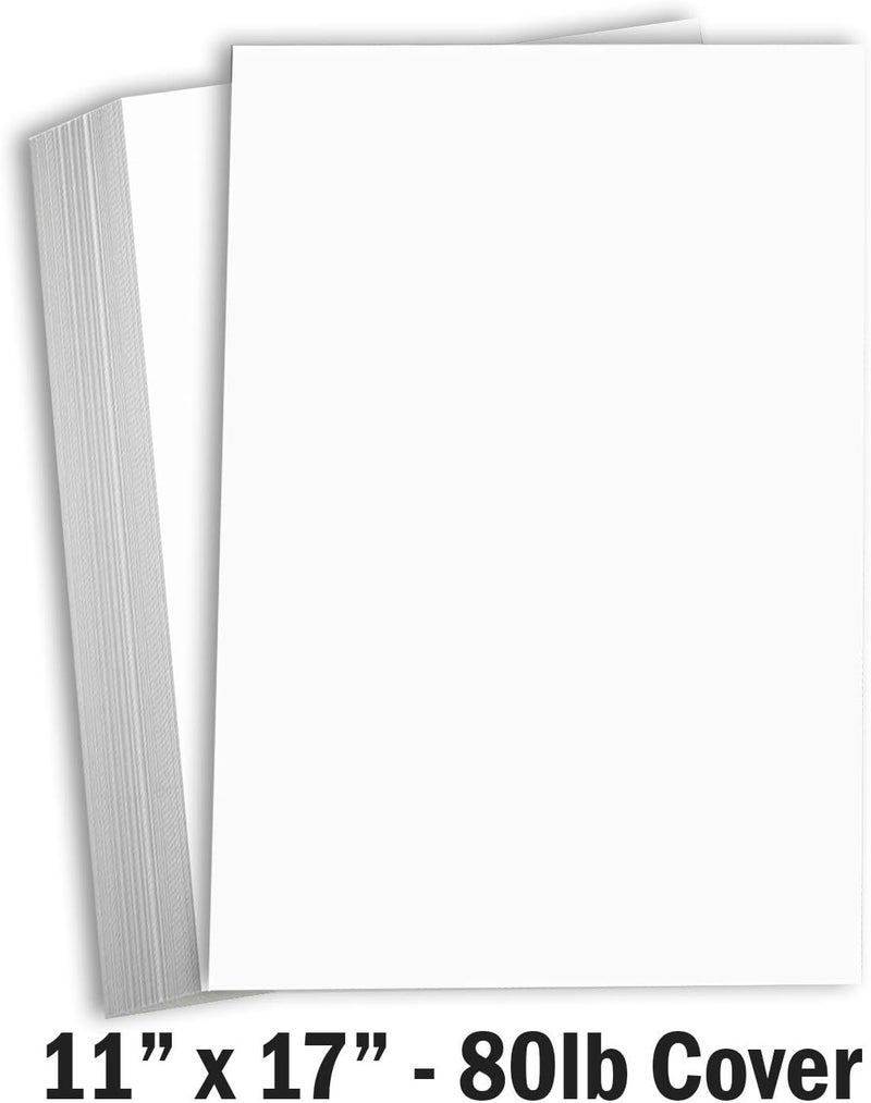 Hamilco White Cardstock Thick 11x17 Paper - Heavy Weight 80 lb Cover Card Stock 50 Pack - Image 2
