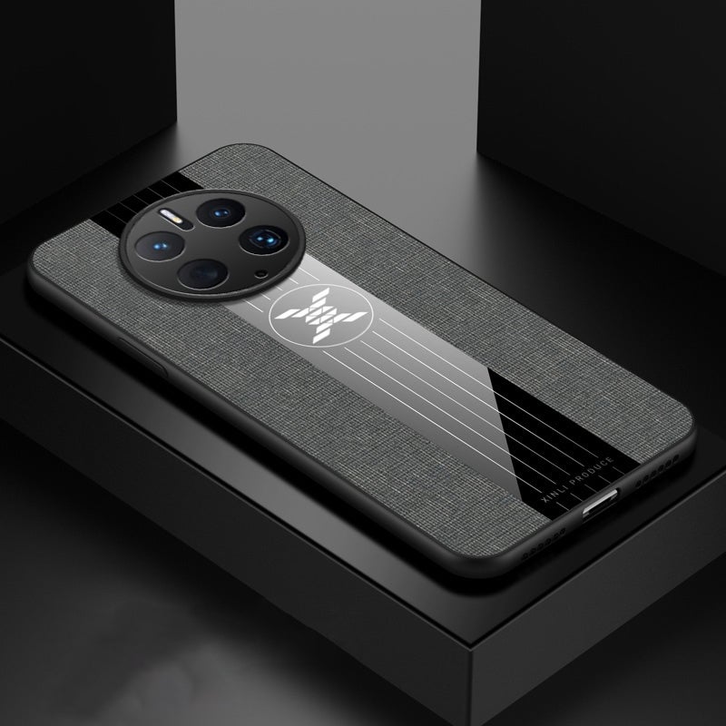 HuHa Protective Cover For Huawei Mate 50 Pro XINLI Stitching Cloth Textue Shockproof TPU Phone Case(Grey) - Image 1