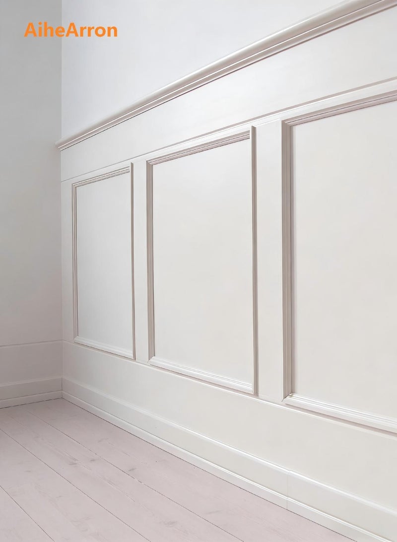 AiheArron Peel and Stick Chair Rail Panel Molding Finish Trim for Home Decoration & Wall Protection (Paintable White,3mx2.7cm) - Image 5