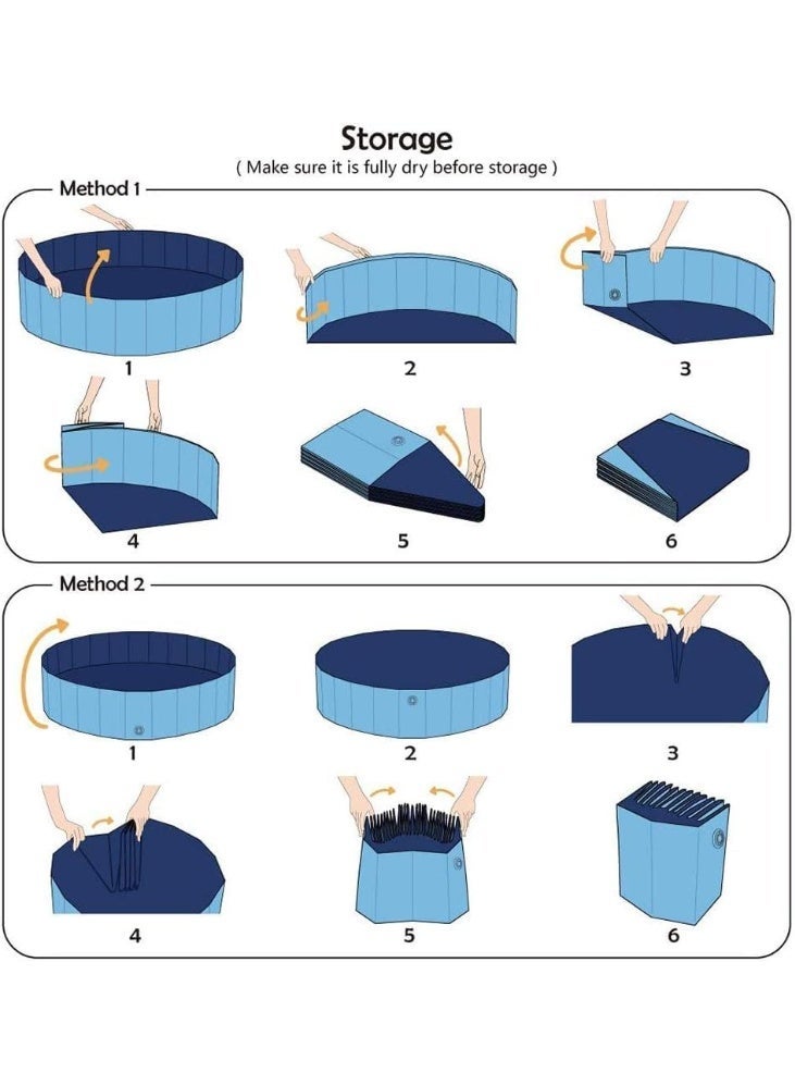 jaexest Collapsible Pet Bath Tub | Portable Foldable Bathing Pool for Dogs & Cats, Blue,80×20c - Image 5