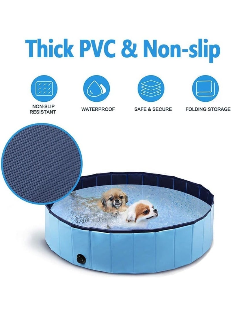 jaexest Collapsible Pet Bath Tub | Portable Foldable Bathing Pool for Dogs & Cats, Blue,80×20c - Image 3