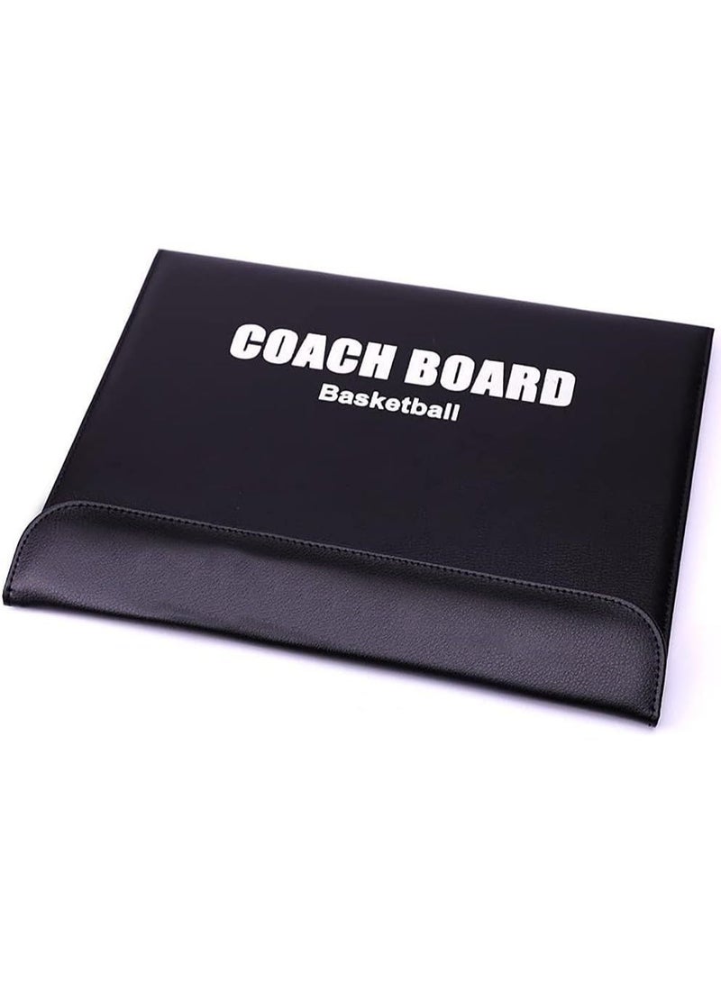 لوحة تدريب كرة سلة مغناطيسية تكتيكية قابلة للطي - لوحة تدريب مزدوجة الجوانب مع أحجار مغناطيسية مرقمة، وقلم قابل للمسح الجاف، وحافظة جلدية فاخرة - مثالية للمدربين والألعاب - Image 3