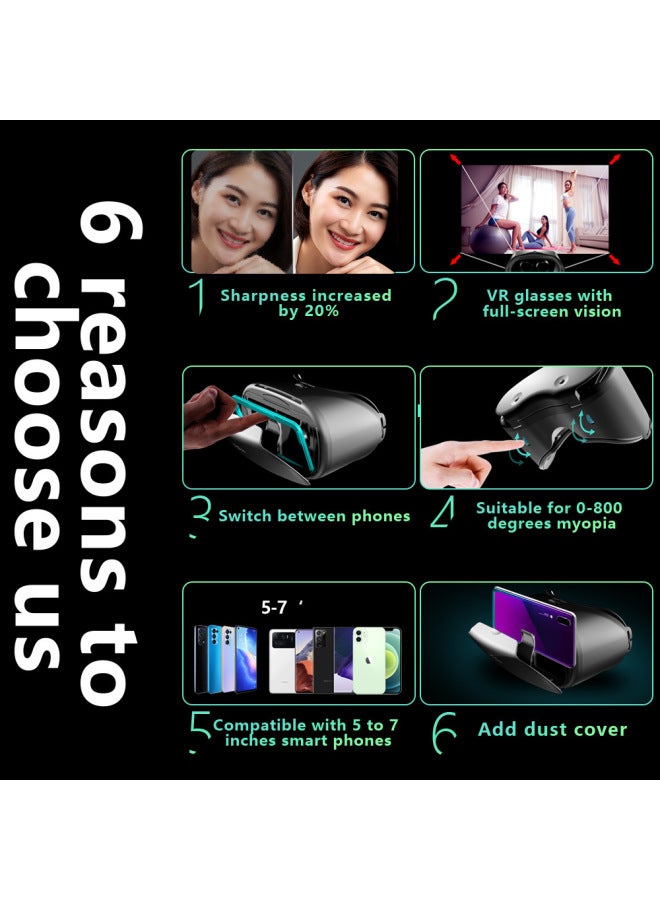 VRG 3D Helmet Virtual Reality VR Glasses For 5-7' Mobile VR-Color:2022 X7 Standard Neutral  - Image 2