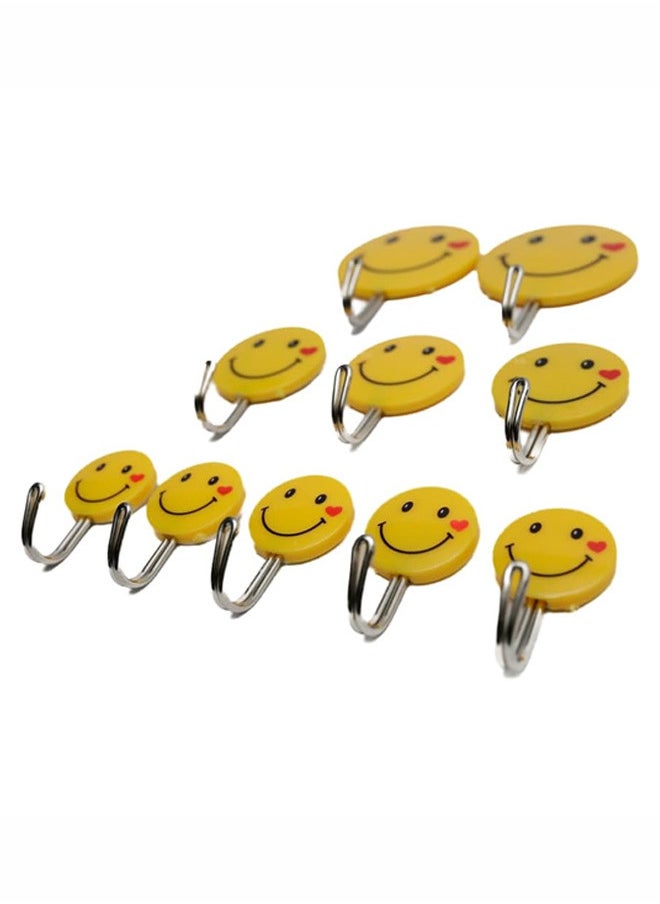 CATANES 10 Pcs Sticky Hook Smily Face 5x2x6.5 Cm Multicolour  - Image 2