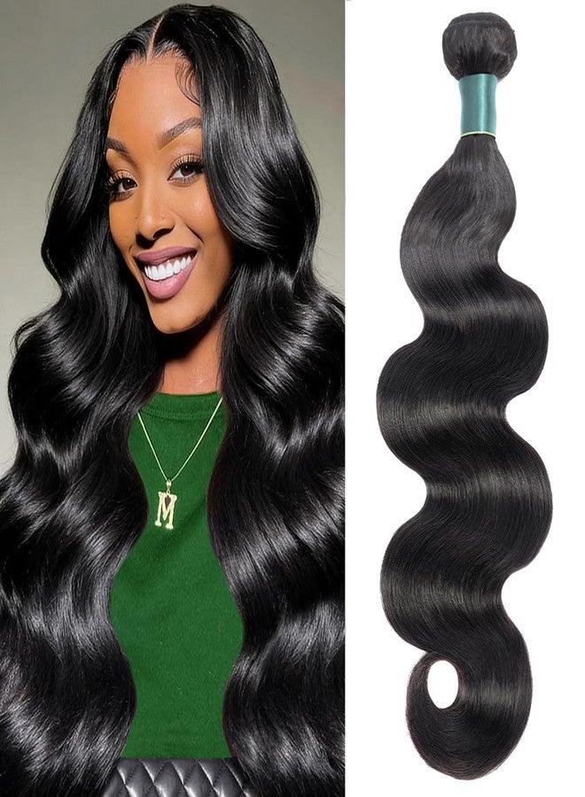 Superfect Brazilian Human Hair Bundles Body Wave 20 Inch 1 Bundle Human Hair Weave 12A 100% Unprocessed Virgin Hair Extensions Single Bundle Natural Black Color (Body Wave 1 Bundle, 20) - Image 1