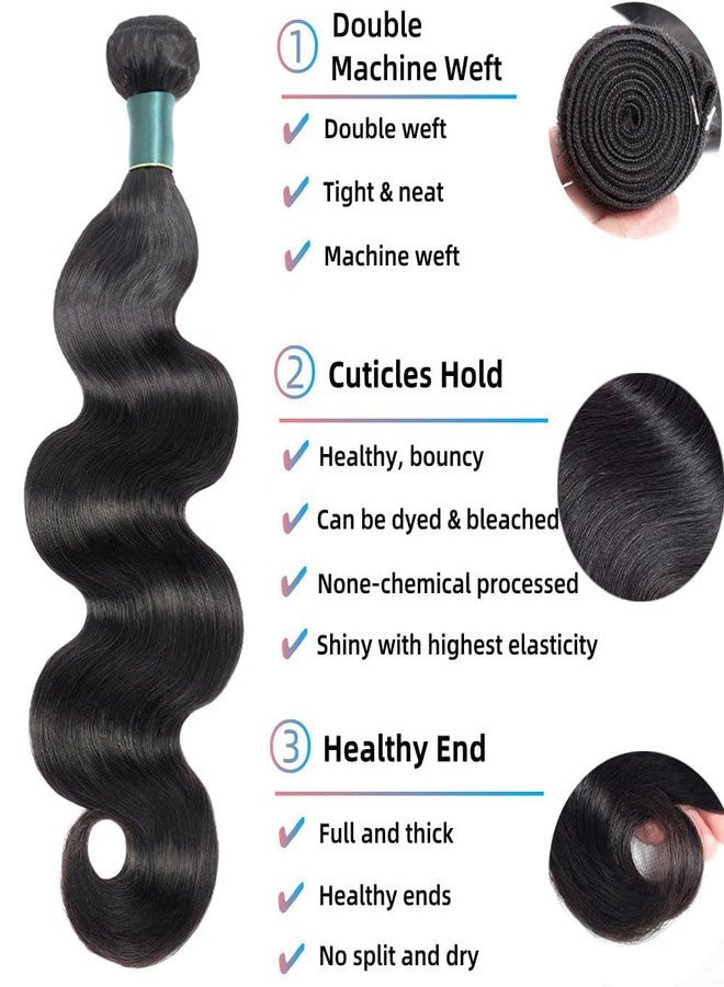 Superfect Brazilian Human Hair Bundles Body Wave 20 Inch 1 Bundle Human Hair Weave 12A 100% Unprocessed Virgin Hair Extensions Single Bundle Natural Black Color (Body Wave 1 Bundle, 20) - Image 4