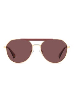 Polaroid Unisex Polarized Pilot Shape Metal Sunglasses Pld 6211/S/X Violet 52 - Lens Size: 51.6 Mm - Pink Gold  - Image 3