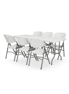 Generic 6-Seater Portable Folding Dining Set with 6ft Table – For Indoor & Outdoor Use  - Image 1