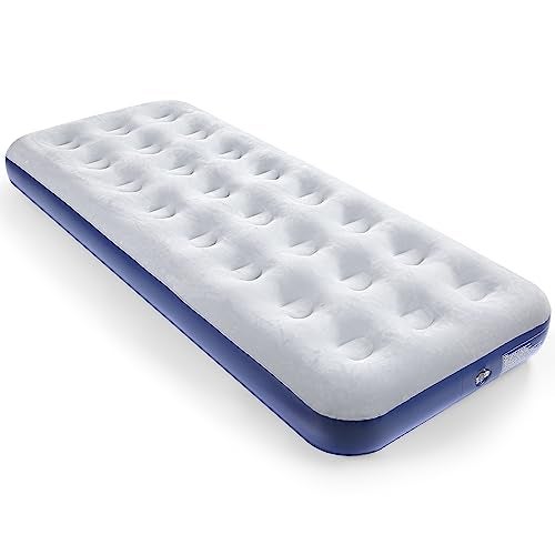 QDH Camping Air Mattress Inflatable Air Bed Flocked Surface Travel Bed Sleeping Pad Air Bed for Outdoor Camping Tent Guest Travelling - Image 4