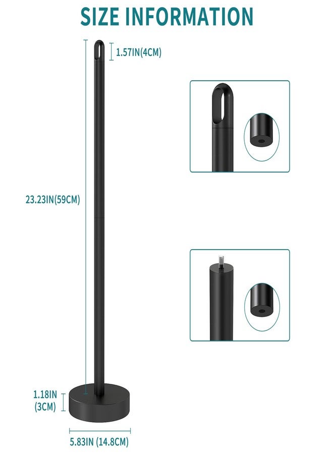 FEILERN Toilet Paper Holder Stand, Free Standing Tissue Paper Roll Storage Holder with Reserve for Bathroom Countertop with Stainless Steel Heavy Weighted, 1Pack Matte Black - Image 2
