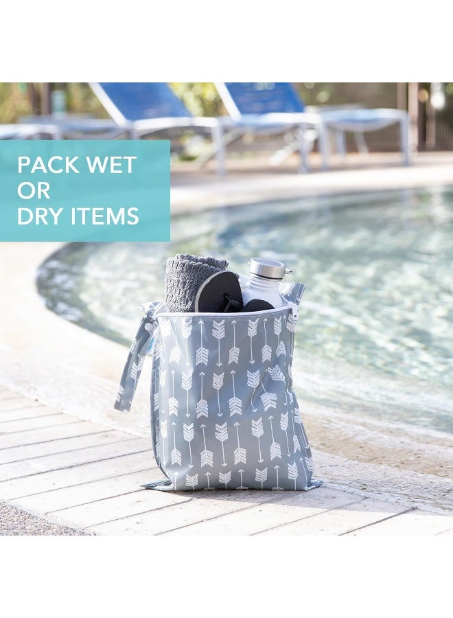 Bumkins Waterproof Wet Bag, Washable, Reusable for Travel, Beach, Pool, Stroller, Diapers, Dirty Gym Clothes, Swimsuits, Toiletries, 12x14 â€“ Arrows - Image 3