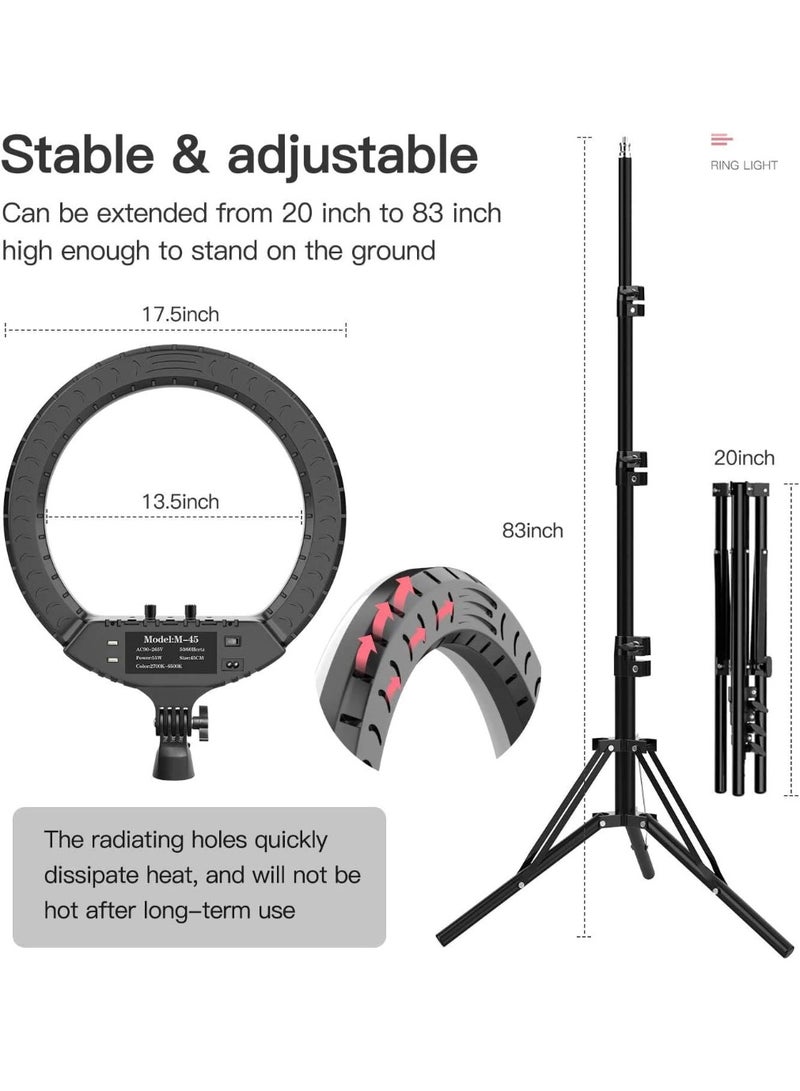 MUNTAQI LED Ring Light RL-18 with Tripod Stand – 18-Inch Dimmable Light for Camera & Phone, Adjustable Color Temperature, USB Powered with Phone Holder, Selfie Light for Photography, Makeup, Vlogging, YouTube, TikTok - Image 5