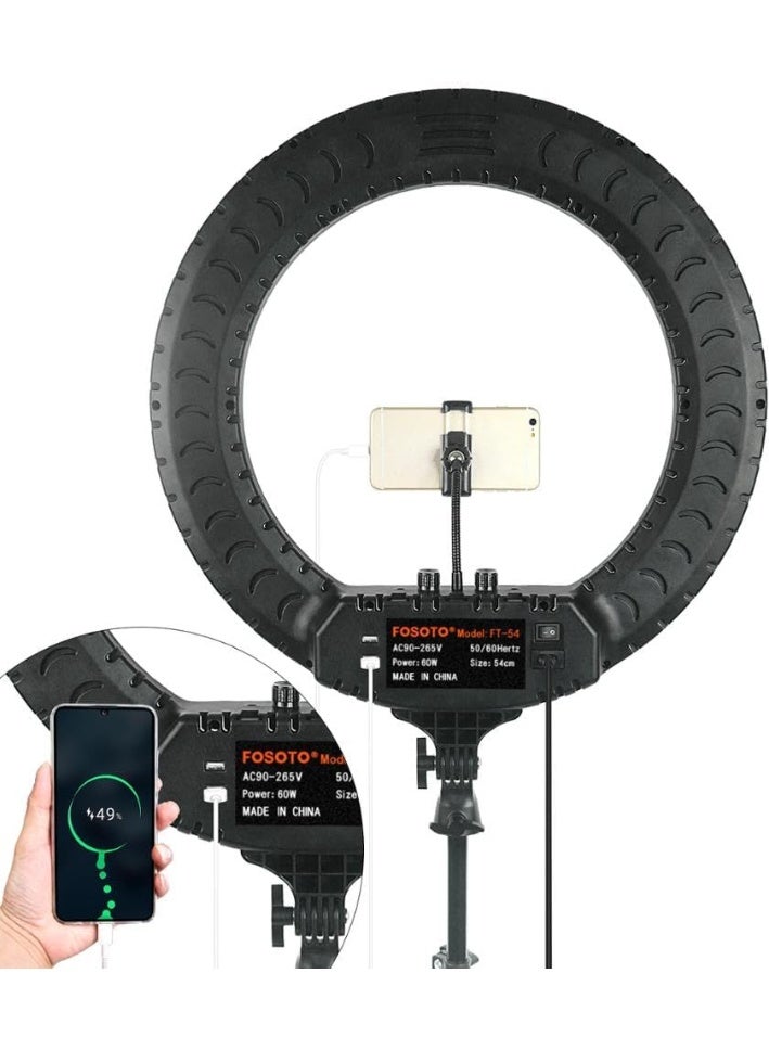 MUNTAQI LED Ring Light RL-18 with Tripod Stand – 18-Inch Dimmable Light for Camera & Phone, Adjustable Color Temperature, USB Powered with Phone Holder, Selfie Light for Photography, Makeup, Vlogging, YouTube, TikTok - Image 2
