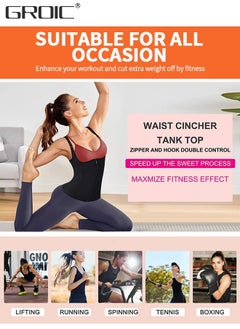 GROIC Waist Trainer for Women Triple Belt Body Shaper Waist Trainer Corset with zipper and 3 Rows Closure, Sauna Workout Trimmer Belts Underbust Corset Tummy Control Hourglass Slimming Belly Body Shaper  - Image 4