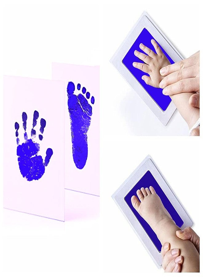 Desi Rang Baby Hand and Footprint kit, Foot and Handprint, Hand Foot Impression Print DIY, No Touch, Safe Non Toxic Ink pad, Color : Blue - Image 1