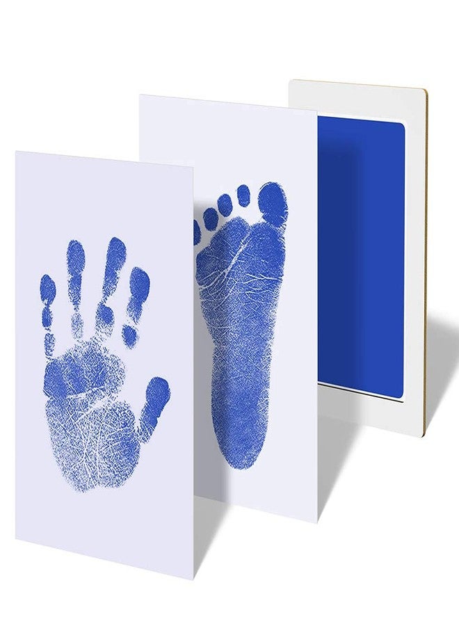 Desi Rang Baby Hand and Footprint kit, Foot and Handprint, Hand Foot Impression Print DIY, No Touch, Safe Non Toxic Ink pad, Color : Blue - Image 2